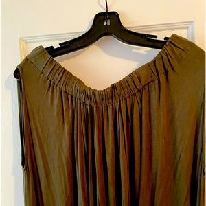 Army green off the shoulders jumpsuit